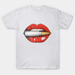 Red Lipstick Bullet T-Shirt